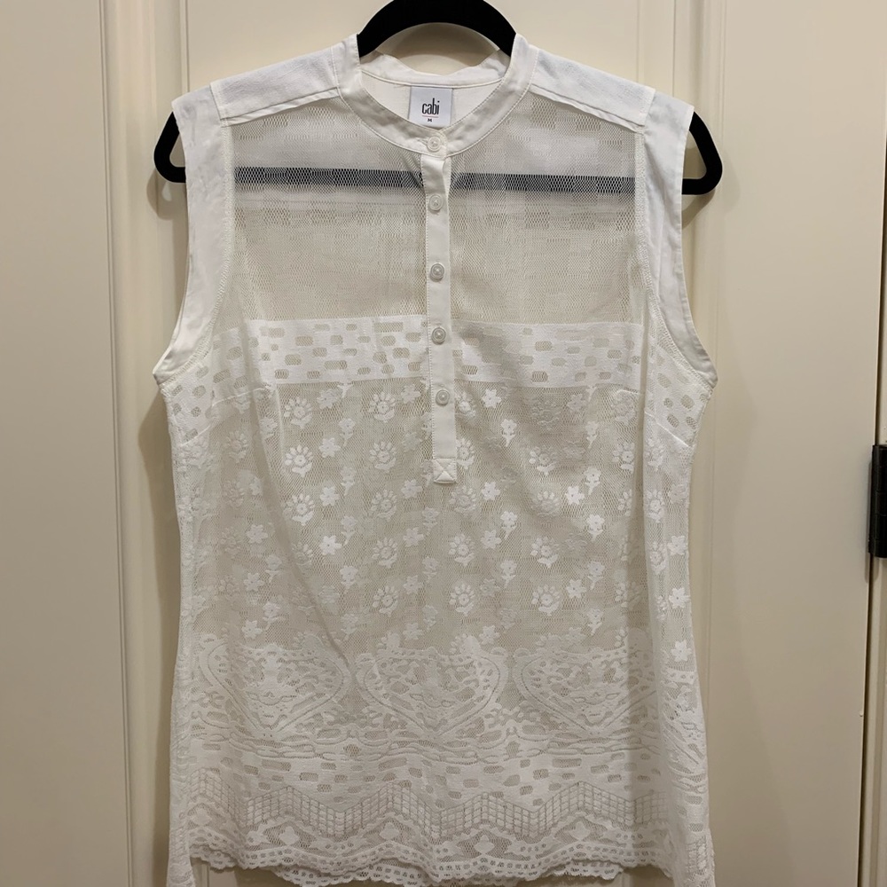 Cabi white lace blouse